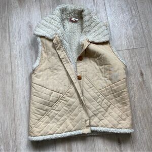 Vintage 70s fleece lined vest